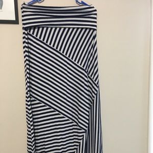 COPY - Maxi-skirt. Navy blue white stripes